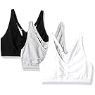 Fruit of the Loom Women's Adjustable Shirred Front Racerback Sports Bra, 3-Pack