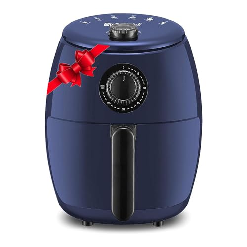 Elite Gourmet EAF-0201BG Personal 2.1 Qt. Compact Space Saving Electric Hot Air Fryer Oil-Less Healthy Cooker, Timer & Temperature Controls, 1000W, Quart, Blue Gray