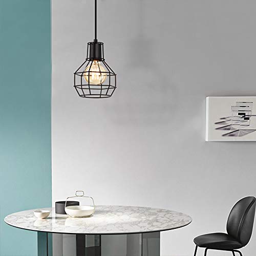 Sunvp Industrial Plug In Pendant Light Vintage Metal Wire Cage Hanging Lamp With With 16.4' Cord Dimmer Switch For Kitchen Island Farmhouse Dining Bedroom Garage Hallway (1 Pack) #TOP7