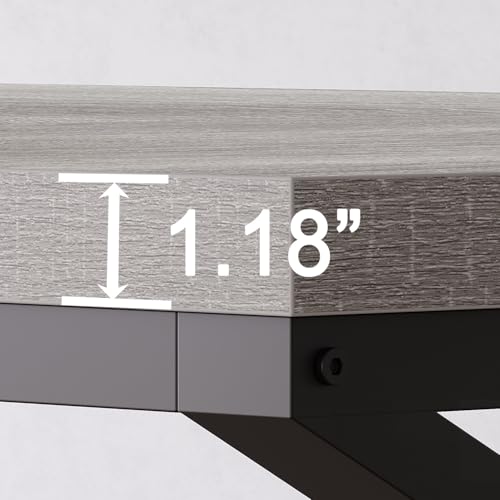 Image of HSH 78 Inch Long Home Office Desk, Extra Large Grey Computer Desk for 2 Person, Industrial Wooden and Metal Executive Work Writing Study Gaming Desk Table, Modern Bedroom PC Laptop Desk Double Desk