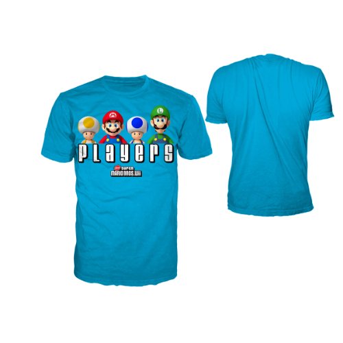 SUPER MARIO BROS - T-Shirt Super Mario : SMB Players Blue (L)