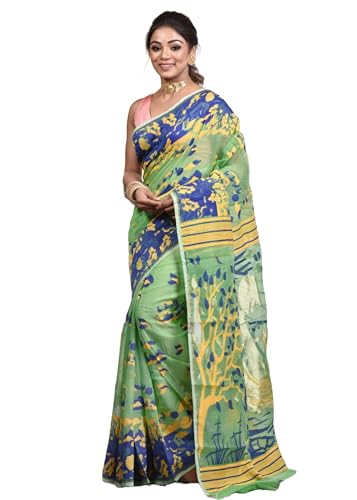 Sari Dhakai Jamdani en coton pour mariages et cérémonies traditionnelles