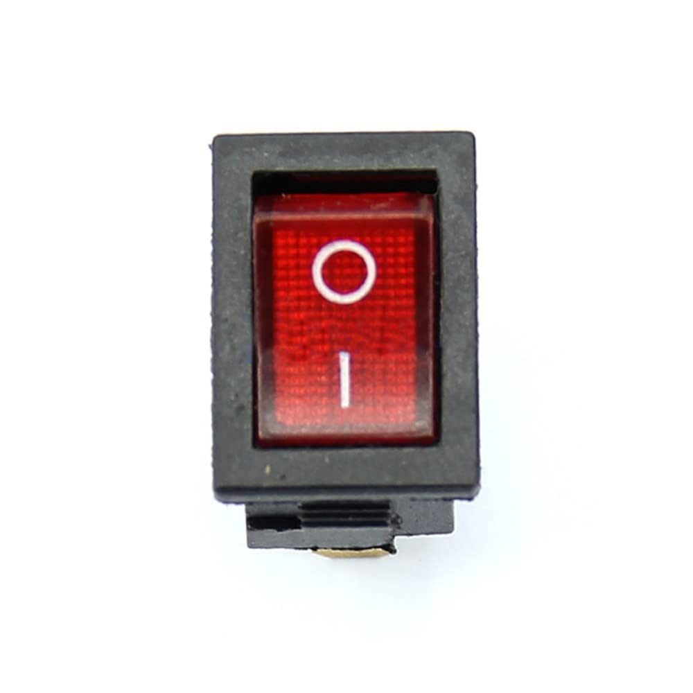 Interrupteur à bascule 3 broches AC 250V 6A rouge marche-arrêt SPST pour commutateur encastrable