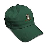 Soft Baseball Cap Owl Embroidery Wild Animals Owl Twill Cotton Dad Hats for Men & Women Forest Green Design Only