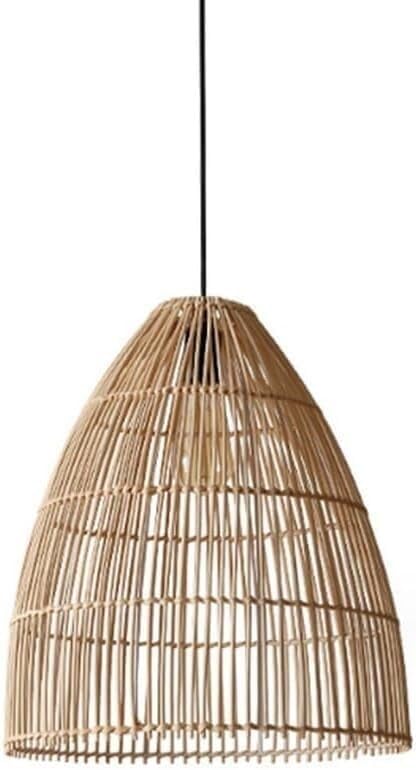 Lustre réglable en osier suspendu pour îlot de cuisine et repas convivial