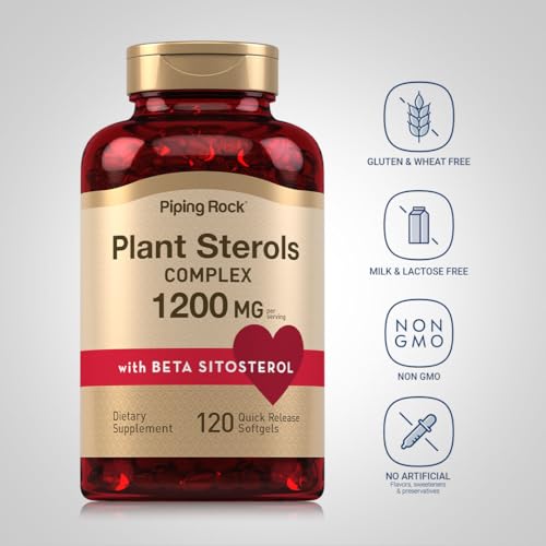 Piping Rock Plant Sterols Supplement | 1200 mg | 120 Softgels | with Beta Sitosterol | Phytosterol Complex | Non-GMO, Gluten Free - Image 4