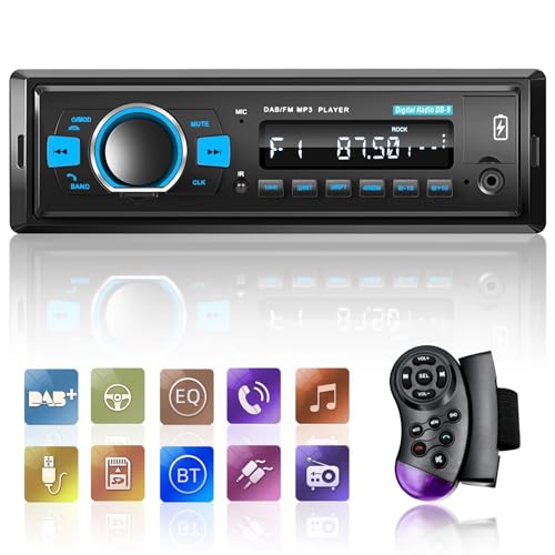 Autoradio DAB 1 Din Bluetooth 5.0 con Telecomando SWC