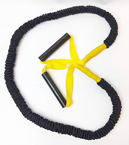 Swimxwin - Goma elástica de seguridad con asas de 3 resistencias para entrenamiento en el gimnasio, fitness, color amarillo Cover