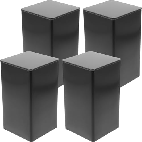 DECORNIJIA 4 piezas Tarros de Almacenamiento Herméticos para Té Café y Azúcar Latas Pequeñas Tapa Plana Contenedores Resistentes la Humedad para Cocina y Viajes