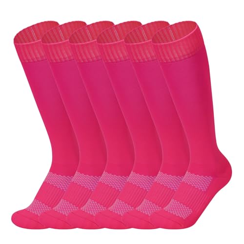 American Trends Girls Softball Socks 6 Pairs Baseball Softball Socks for Girls Youth Knee High Soccer Socks