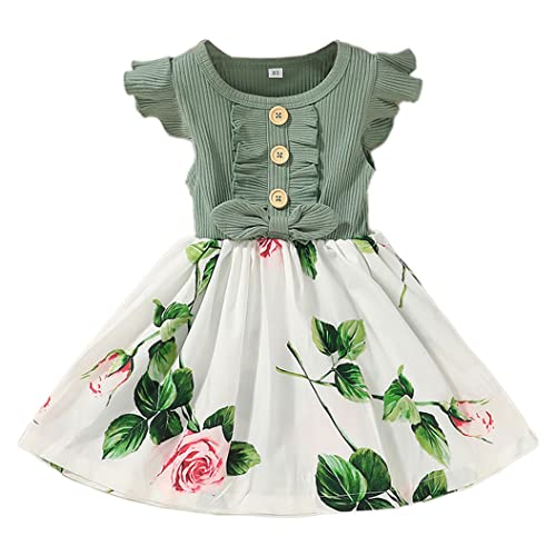 Image of Toddler Girls Tutu Dresses Cute Casual Short Sleeve Dress for Summer Daily Home School Party 2-8T