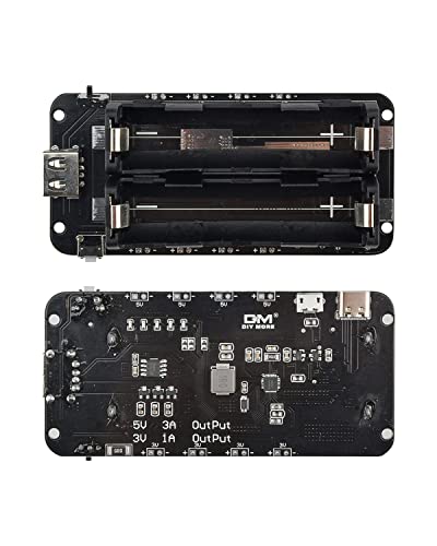 Image of diymore 1865O Battery Holder Double Li-ion V8 Battery Shield Micro USB 5V /3A 3V /1A Power Bank Battery Charging Module for Raspberry Pi and Arduino(2 Holders)
