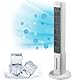 Venteo Deluxe Fleece Tower – mobiler Ventilator 4 Stufen/Nachtlicht LED 3 Intensitäten – Verdunstungskühler bis zu 16 Stunden Kühlung