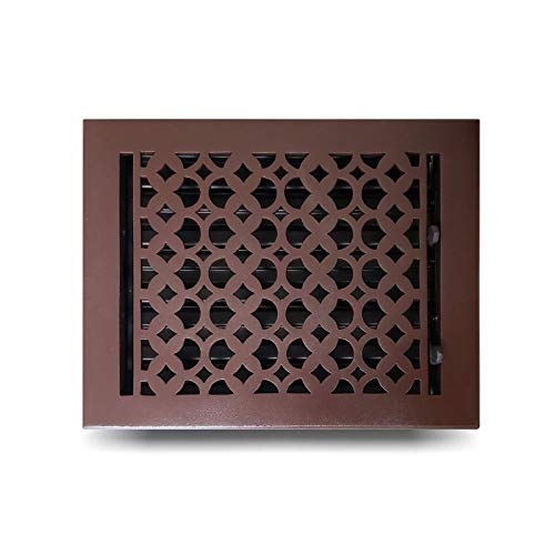 Prima Decorative Hardware Floor Register 8"x10" VR-100 Cast Aluminum-Brown