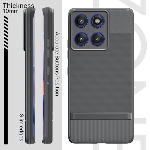 Image of Outlouders Back Cover for Motorola Moto Edge 60 Pro 5G | Full Camera Protection | TPU Soft Flexible Shockproof Bumper Case (Grey)