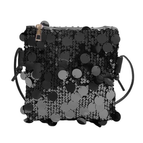 Image of Torvyn Womens Small Sequin Crossbody Bag Sparkly Glitter Shoulder Purse Evening Clutch Handbag for Wedding Party Prom Night Out Birthday Gift Ladies Girls (Black)