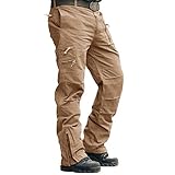 [TACVASEN] ワークパンツ メンズ 大きいサイズ 秋冬 無地 ロングパンツ アウトドア トレッキング 登山 ズボン コットン 軍パン 作業着 おしゃれ ブラウン 2XL