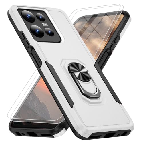 Bonkier for Motorola Moto G Power 2026/2025 Case [15 FT Military Grade Drop Protection] with 2X Tempered Glass Screen Protector, Heavy-Duty Shockproof Kickstand Case White