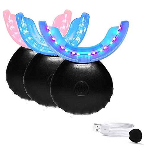 32Led Inductive Charging Tooth Whitening System Teeth Bleaching Light-Accelerated Bleachingtrays Kit With 16 Powerful Red & 16Blue Led Lights (Black) #TOP28