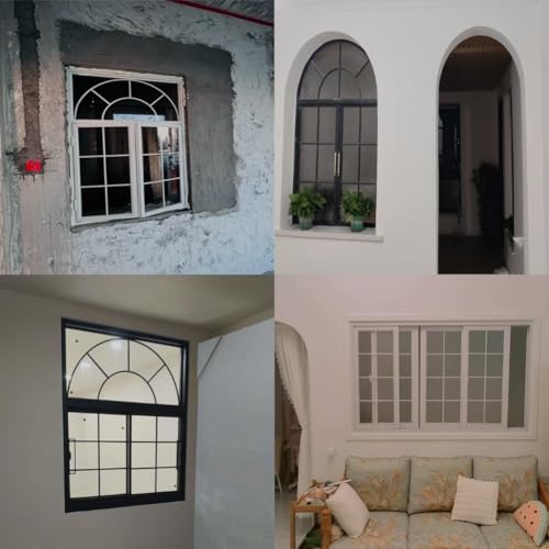Ventanas abatibles, diseño de vidrio de doble apertura para cocinas y puestos de concesión, estilo de montaje empotrado