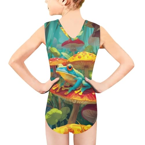 Image of Girls Fashion Print One Piece Swimsuit Bathing Suit Gymnastic Leotard for Kids, 5-14 Years