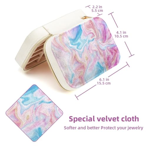 Boîte à bijoux de voyage en velours rose poudré avec compartiments