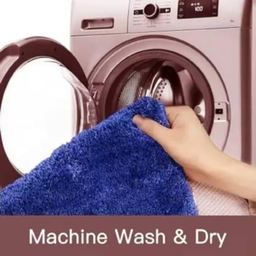 Image of HOWNICE Doormat for Bedroom,Bathroom,Kitchen,Living Room,Room Mats,Home Entrance Foot Mats,Floor mat,Main Door,Non Slip,Door Mate,Soft,Fur,Door Matt,Rugs,Bathmat (Bathroom Mat Blue, Medium)