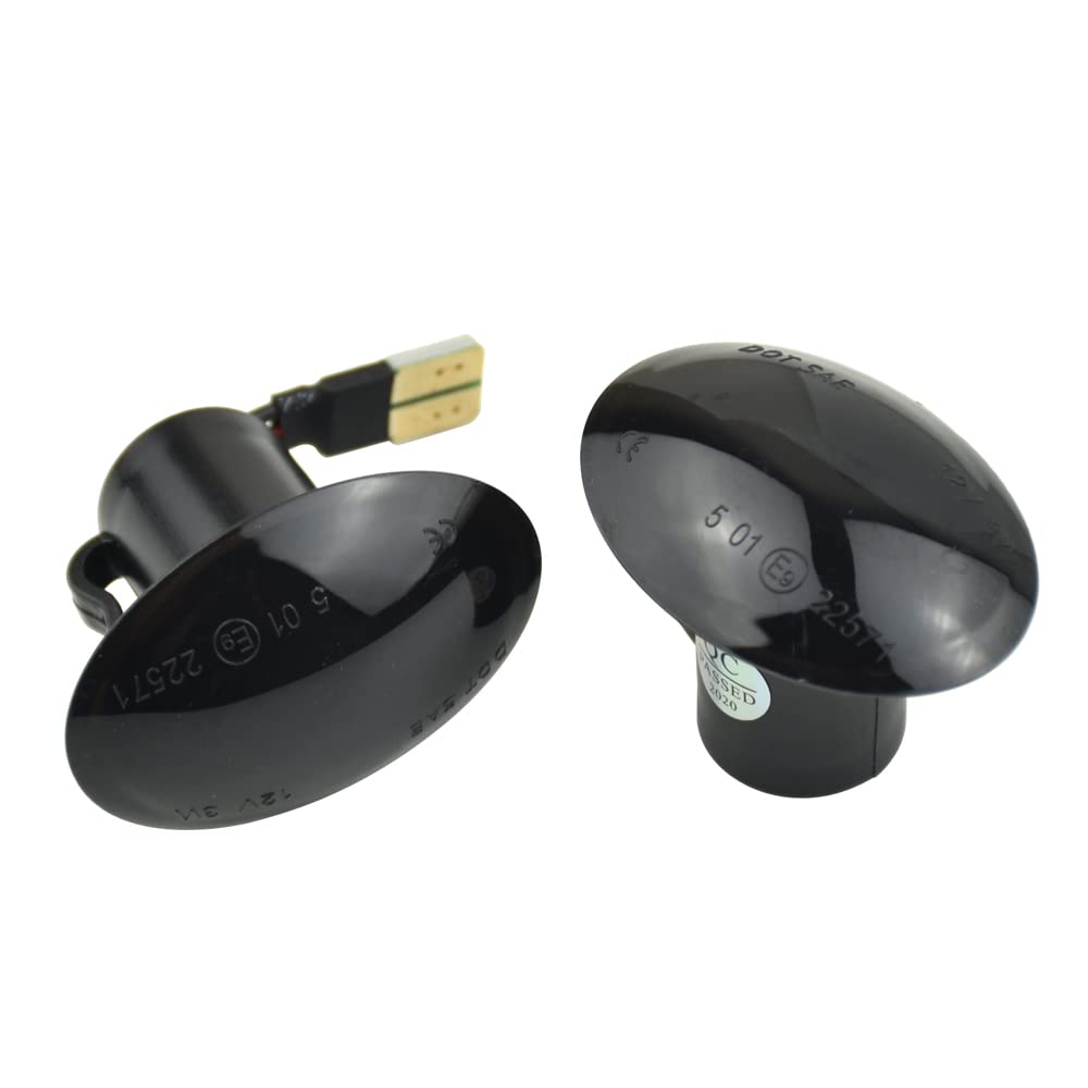Car Passion Indicatore di direzione Freccia Specchietto laterale LED Compatibile con Fiat 500 500L 500 Abarth Lancia Ypsilon Alfa Romeo 4C Luce Dinamico Progressivo Fumè Nero Side Marker Dynamic