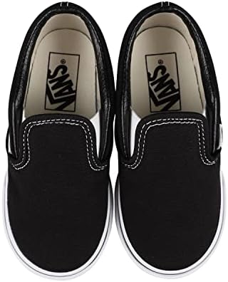 Vans Kids Unisex Classic Slip On, Black/True White, Size 12 Little Kid | Image 1