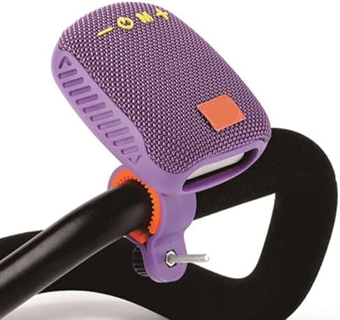 Pomya Bike Bluetooth Speaker, IPX5 Water Proof Wireless Speaker with FM Radio, Portable Handlebar, USB Rechargeable for Cycling (Purple)