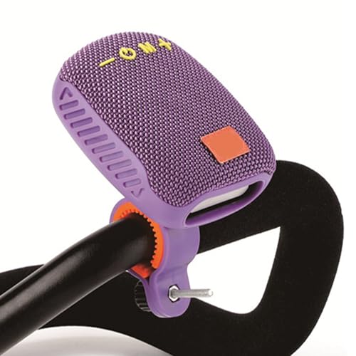 Plyisty Altoparlante Bluetooth Portatile per Bici, Altoparlante Bici Impermeabile IPX5, Tempo di Riproduzione 3 Ore, Supporto Radio FM, Disco U, per Ciclismo in Bicicletta (PURPLE)