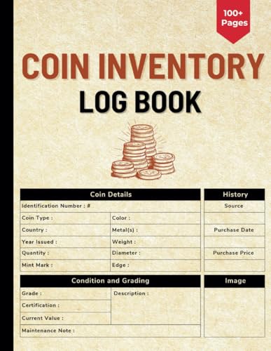 Detailed Coin Inventory Log Book: Coin Collection Notebook for Coin Collectors of all Levels, Detailed Inventory Log to Catalogue and Organize Your Coin Collection image 2