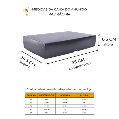 Caixa De Presente C/20 Unidades 35x24,5x6,5 Cm R4 - Preta