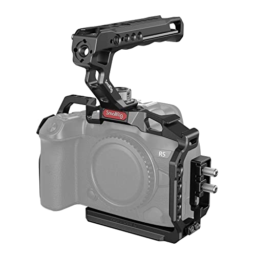 Image of SmallRig R5 /R6 /R5 C Cage Kit for Canon R5 /R6 /R5 C, Camera Handheld Kit with Top Handle and Cable Clamp - 3830