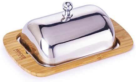 MERCIER Bamboo Butter Dish with Stainless Steel Lid
