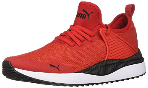PUMA unisex child Pacer Next Cage Slip on Sneaker, High Risk Red/Black, 5.5 Big Kid US