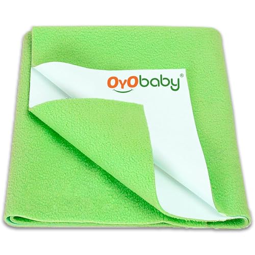 Image of OYO BABY Single Bed Durable Waterproof Dry Sheet 72x36 Inch | Breathable, Quick-Dry Anti-Pilling Mattress Protector for Babies and Adults | Soft and Reusable Fabric - Light Green