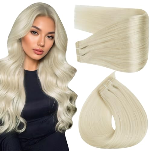 Full Shine 24 Inch Weft Hair Extensions Human Hair Blonde
