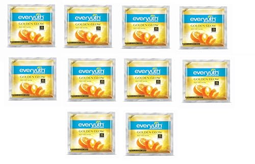 Image of Everyuth Naturals Golden Glow Peel-Off Deep Cleansing Mask, 8g Each, Pack of 10 Pouches (80g)