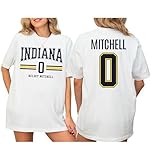Kelsey Mitchell 0 Indiana Basketball Shirt | Retro Fan Jersey Tee | Indy Pro Hoops Apparel | Unisex Bella Canvas White