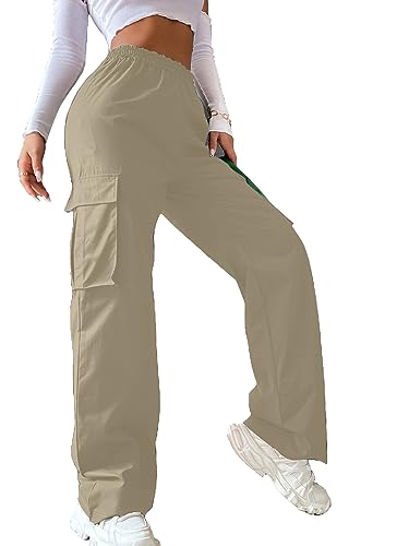 Aahwan Solid Dark Blue Wide Leg Baggy with Pockets Cargo Pants fo...