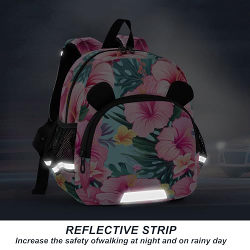 Pink Flowers Summer Toddler Backpack for Girls Boys,Preschool Kindergarten Backpack Kids Backpacks B04037244