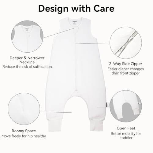 Image of BubblePanda Modal Toddler Sleep Sack with Feet 3t-4t 1.0 Tog Super Soft Sleep Bag Walker with Legs