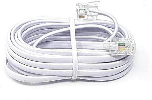 MainCore 30m Long White FLAT ADSL High Speed Broadband Modem Cable RJ11 to RJ11 (Available in 1m, 2m, 3m, 5m, 10m, 15m, 20m, 30m) (30m)