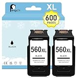 Haute Capacité et Mise à Niveau de Puce: Les cartouches d'encre remanufacturées Penguin 560 XL, 560 XL (2 noir; 2-pack, non OEM) utilisent une technologie de puce avancée pour afficher avec précision les niveaux d'encre. Noire 560XL (21ml) peut imprimer au moins 600 pages(avec une couverture de 5% du papier A4), ce qui permet d'économiser efficacement les coûts d'impression.
