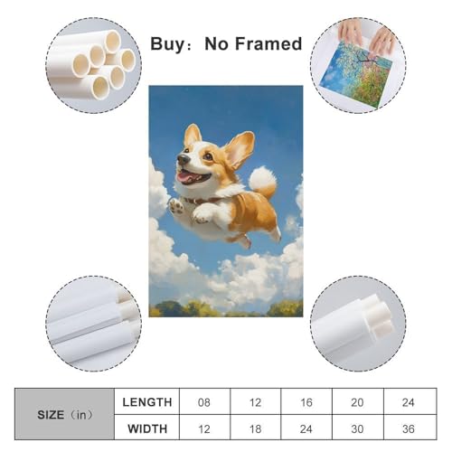 Corgi cuadro en lienzo para llenar de vida tu salon familiar 2