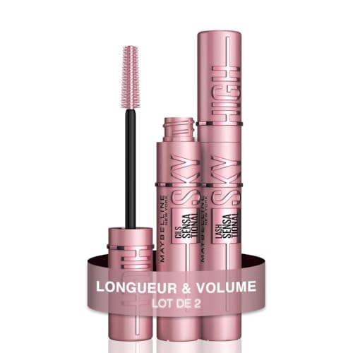 Maybelline New-York - Mascara Volume et Longueur - Sky High - Teinte : Very Black - 2 x 7,2 ml
