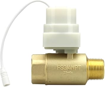 FloodStop Water Heater Motorized Ball Valve, 3/4" NPT MIP x FIP