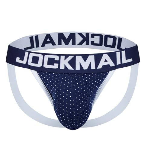Jockstrap for Mens Underwear Mesh Breathable Athletic Supporter Thong G-String Mens - Gym, Training, Running (US, Alpha, XX-Large, Regular, Regular, 215navy)