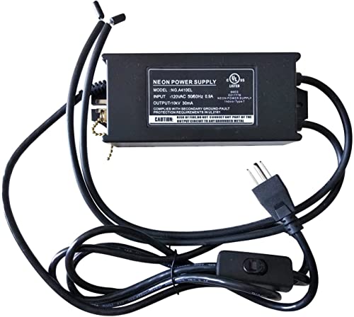 Brand New 10KV 10000V Power Supply for Glass Neon Sign Electronic Neon Light Beer Signs Bar Lights Transformer 120V 50/60Hz(UL Approval)